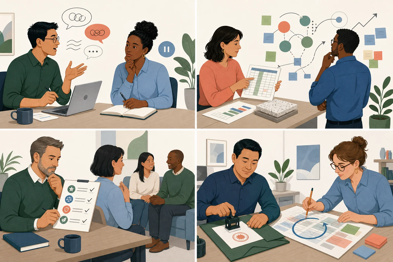 Four preference pairs translated into communication choices